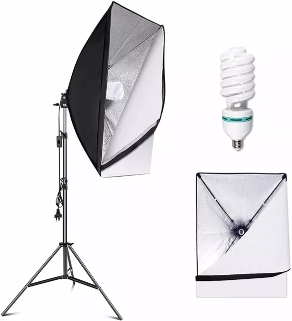 135W Photography Studio Softbox Continuous Lighting Soft Box Light Stand Kit Set