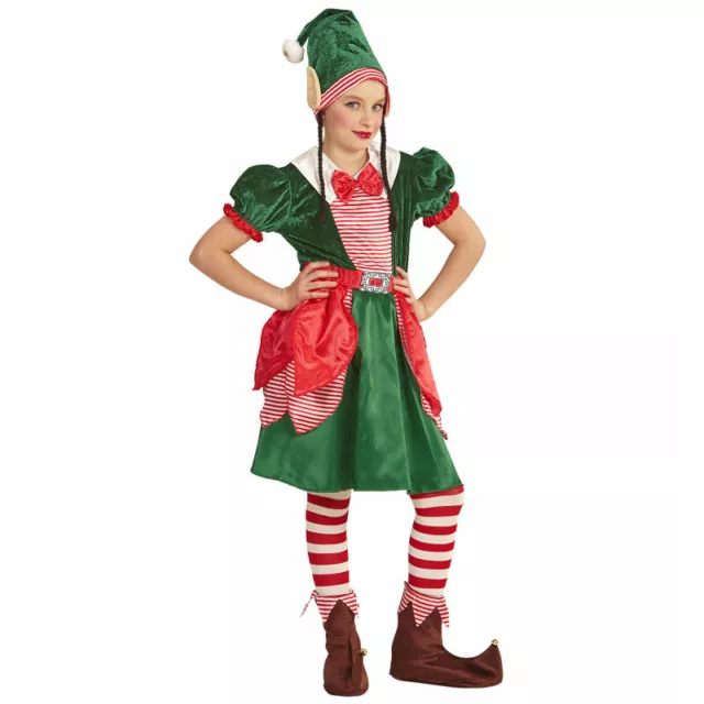Costume Bambina Elfo Aiutante Di Babbo Natale Carnevale