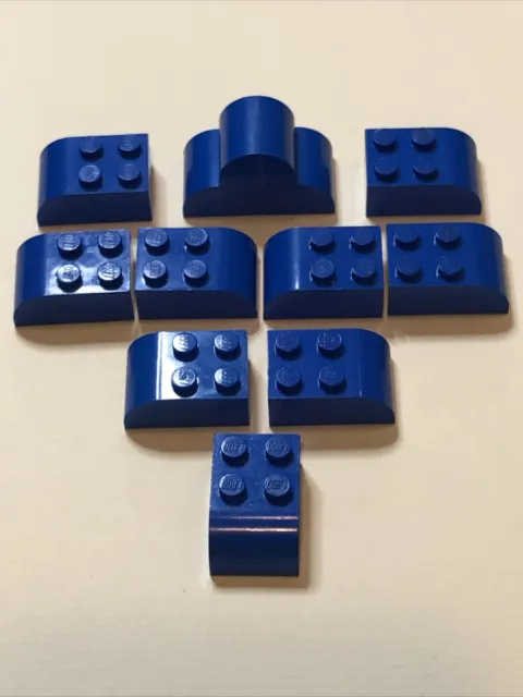 Lego Curved Brick Tile Modified Lot Blue 6215 6216