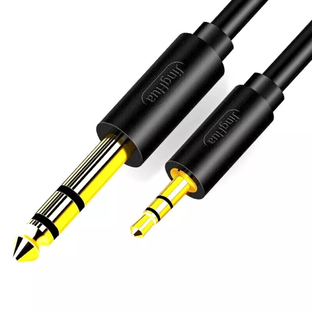 Original JINGHUA 6.35mm 6.5 Stereo Male Jack to 3.5mm Headphone Plug Audio Cable