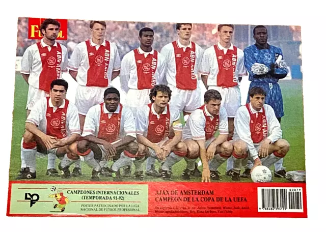 Football Voetbal poster Ajax Amsterdam Netherlands Holland UEFA cup winner 1991