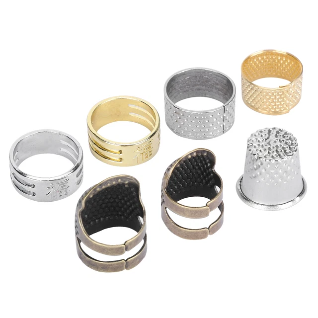 7Pcs Nähen Fingerhut Messing Fingerschutz Ärmel Stricken Kreuz?Stich