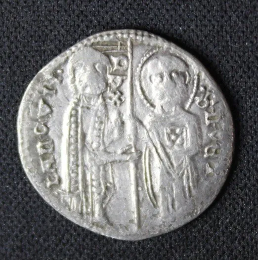 Medieval Italy Silver Venice Grosso 312-28 AD Giovanni Soranz AR Christ Coin