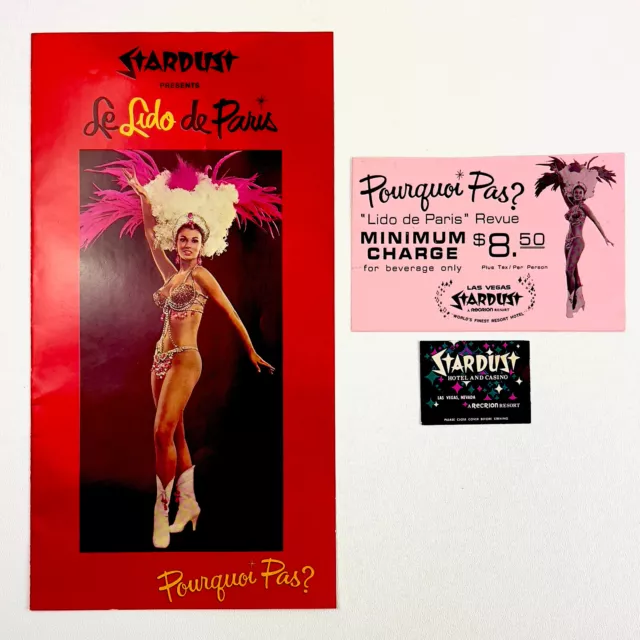 Stardust Las Vegas Menu 1970’s Presents Le Lido de Paris Flyer Matchbook Cover