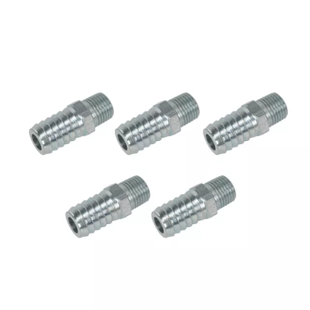 Sealey verschraubtes Saitenhalter Stecker 1/4""BSPT - 1/2"" Schlauch 5er-Pack