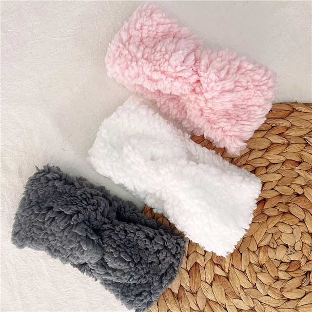 Mode Haar Accessoires Kinder Elastisches Haarband Plüsch Kreuz Baby Stirnbänder]