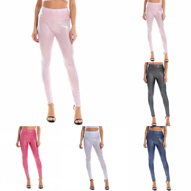 leggings disco brillants à paillettes taille haute coupe pantalon design accroc