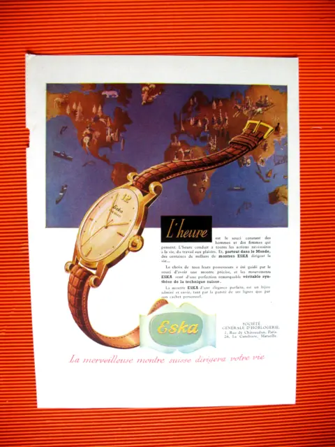 Publicite De Presse Eska Montre Horlogerie Dirigera Votre Vie Ad 1949