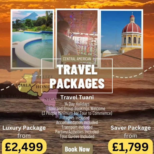 Package Holiday To Central America. 14days Inc.Flights, Hotels, Car & Tour Guide