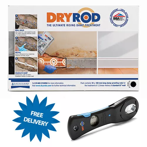 Dryrod Damp Proofing Rods Pack of 50 Rising Damp Treatment C/W £9.99 CUTTER