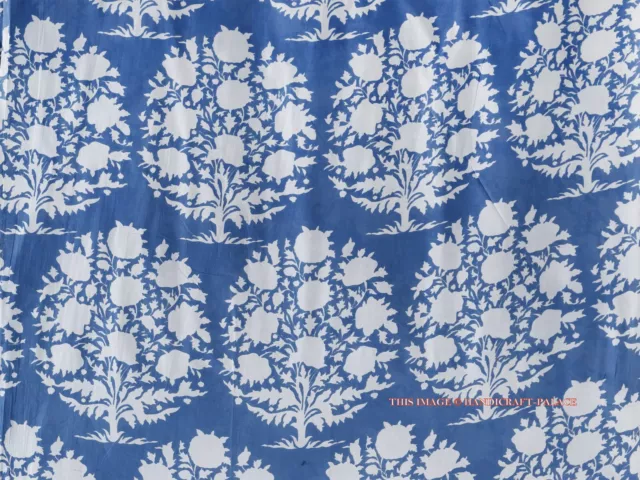 Floral Indien Main Bloc Imprimé 100% Coton Robe Couture Craft Tissu par Le Yard