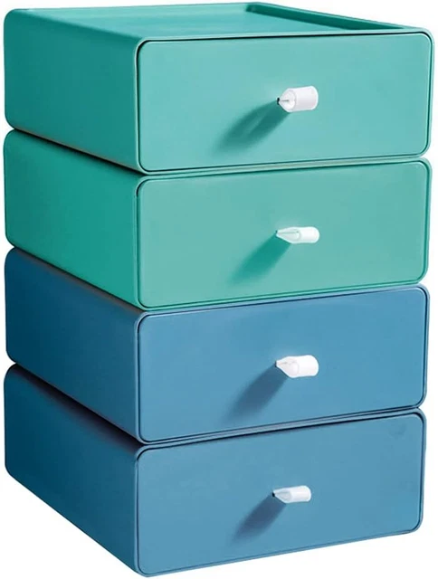 2 Cassetti Plastica Impilabili Bianchi - Organizer Per Ufficio, Casa E Toeletta 27.5x18.5x10 Cm - Foto 7