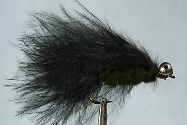 1 x Mouche de peche Streamer Catwiskers Noir H8/10/12  mosca fliegen fly fishing