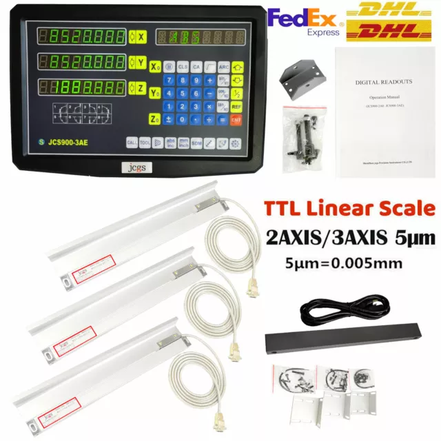 2 3 Axis Digital Readout Linear Scale DRO Display CNC Milling Lathe EncoderRuler