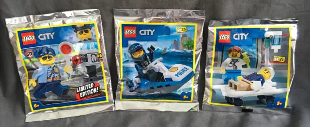 3 X Lego City Pouches - 951910, 952207 & 952205 - See Photos