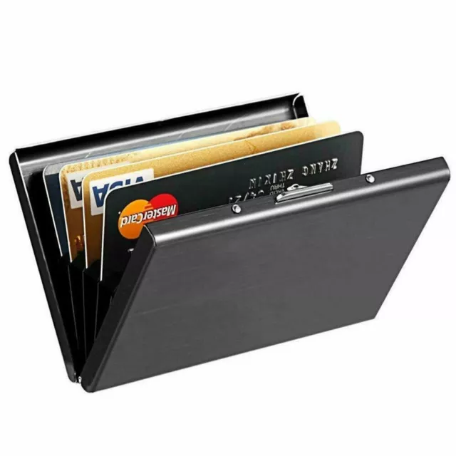 Credit Card ID Holder Slim Money Travel Wallet Men Stainless Steel RFID Blocking