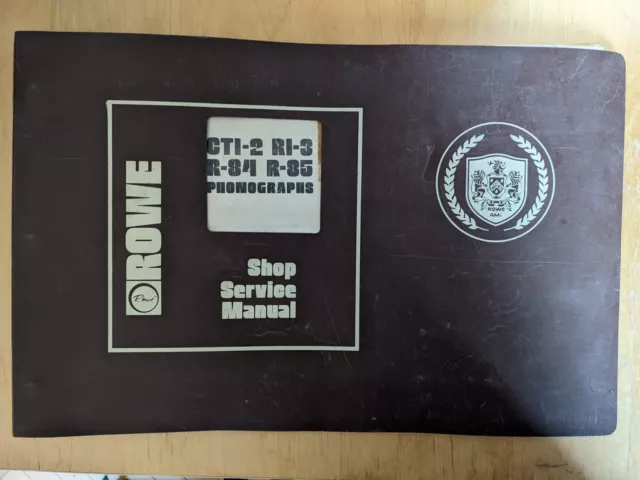 Rowe CTI-2 / RI-3 / R-84 / R-85 Shop Service Manual