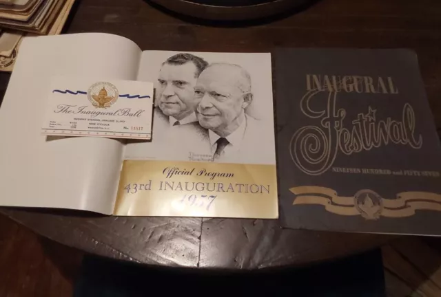 1957 Eisenhower Inauguration Official Program & Festival Program & Ticket