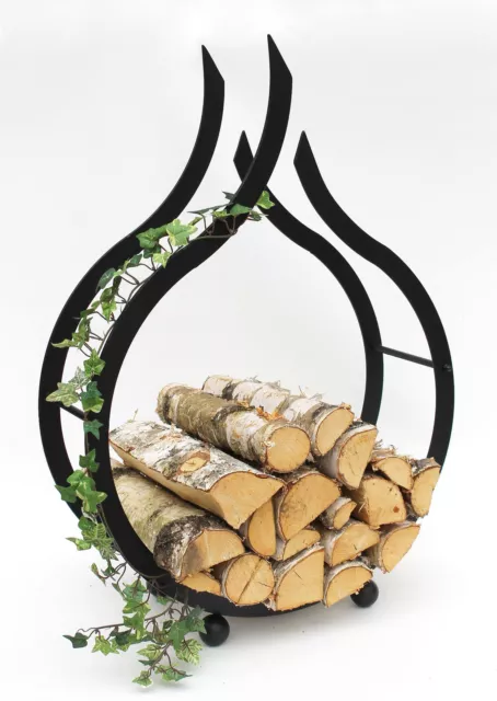 Estante de Madera Chimenea Llama para 78CM Cesta Soporte