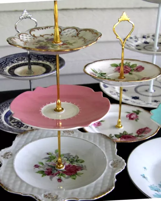 DIY 2x3 tier sets Vintage Cake Plate Stand fittings2make Wedding centre High tea