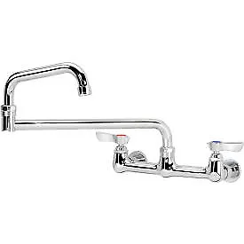 Krowne 12-818L - Silver Series 8" Center Wall Mount Faucet, 18" Jointed Spout