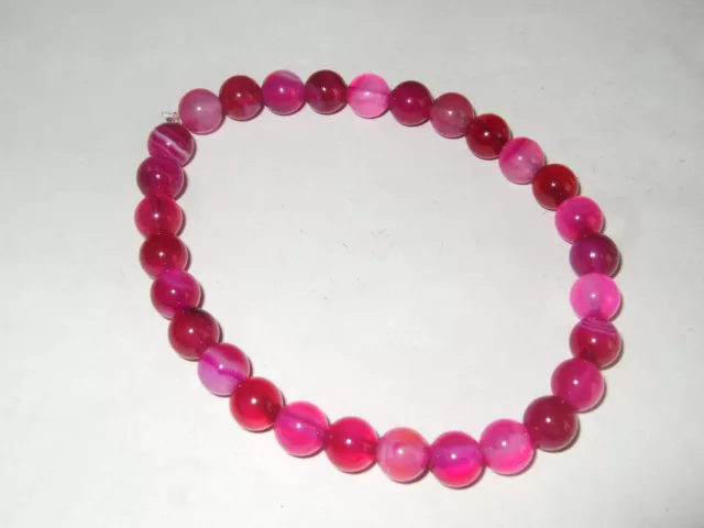 - Bracciale Pietra Cristalloterapia - AGATA FUCSIA (SF6)