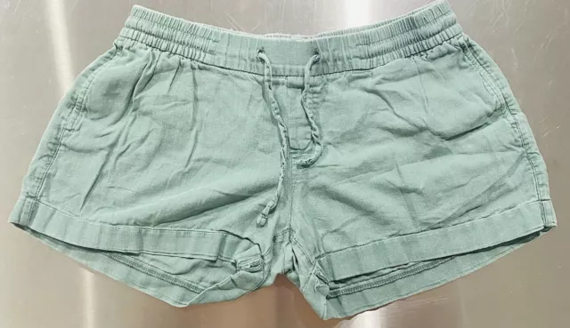 Old Navy Seafoam Green Womens Linen Drawstring Shorts Size Medium