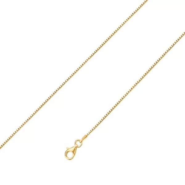 Technibond Venetian Box Pendant Chain Necklace 14K Yellow Gold Plated 925 Silver