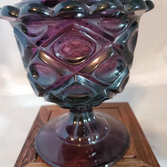 Vintage: "Mosser" Summit Art Glass Amethyst Compote/lid 3