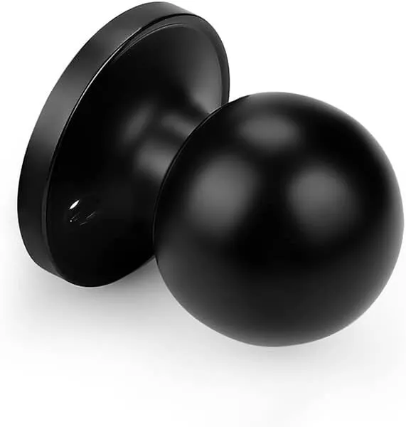 1 Pack Black Ball Half-Dummy Door Knob Interior Door Non-Functioning 53mm 2-1/8"