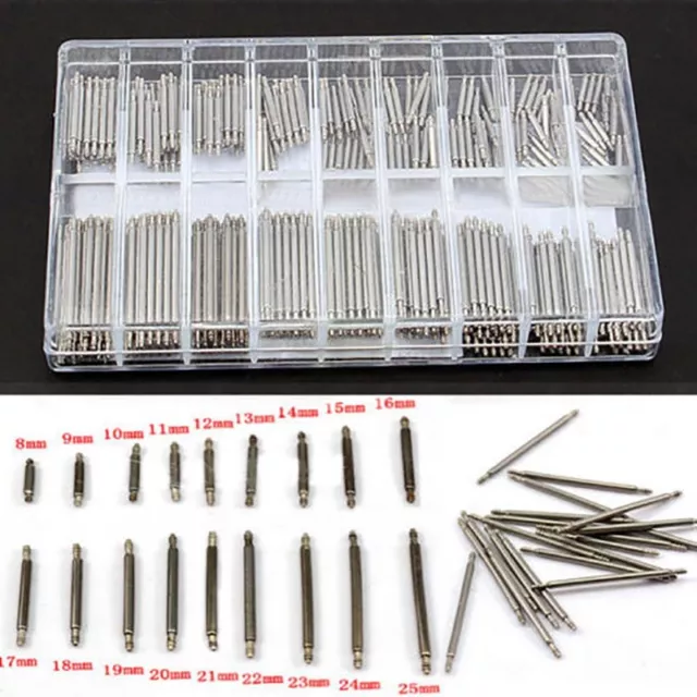 360 Stck. Edelstahl Uhrenband Federstangen Reparaturwerkzeuge Kit 8 mm 25 mm