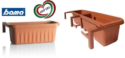 BAMA BAMA FIORIERA RONDINE BALCONIERA VASCHETTA PIANTE VASI VASO BALCONE  FIORI CM50 