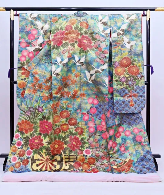 Japanese Kimono Uchikake Wedding Pure Silk  japan 845