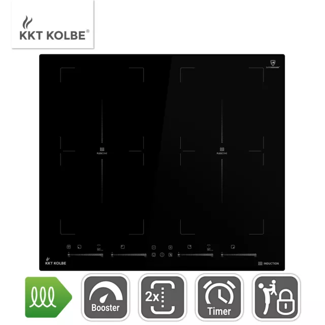 Induktionskochfeld Autark 60 cm 7 kW 4 Zonen 9 Stufen 2 Flexzonen