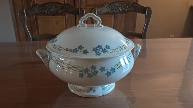Soupière Ancienne Obernai – Faïence Sarreguemines, Motif 4 Fleurs, Années 40
