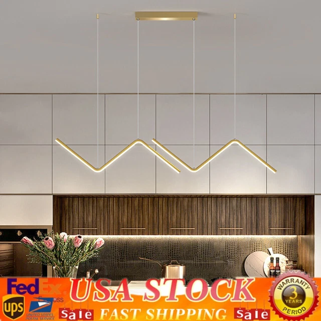 Modern LED Line Ceiling Lamp Nordic Pendant Light Chandelier Lighting Fixture US