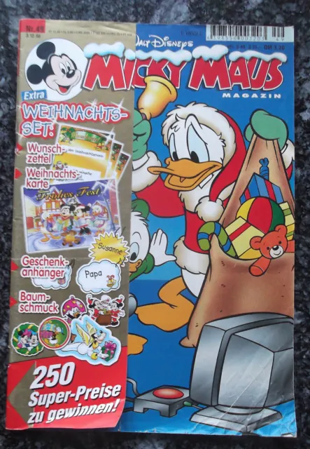 Micky Maus 1998 - Nr.49 - Original ( Z 2-)  Schönes Heft!! - mit Beilagen!!