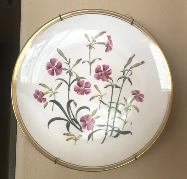 GIFT Spode Wall Plates English Flowers 22 carat gold trim GIFTWARE