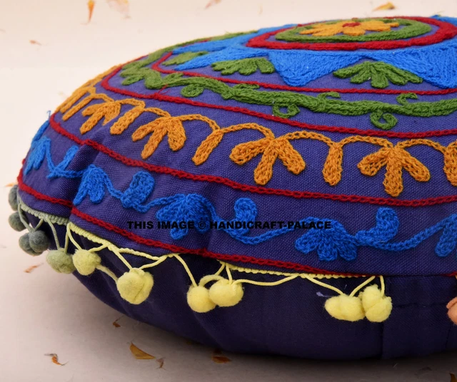 2 Housses De Coussin En Soie Brodée Main – 38x45cm, Indochine Années 50