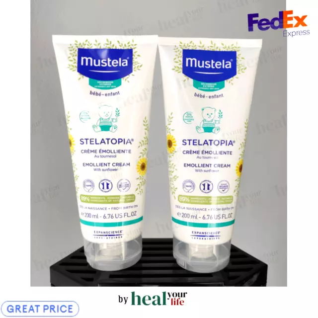 Mustela Stelatopia Emollient CREAM with Sunflower 6.76 fl oz (200 ml)