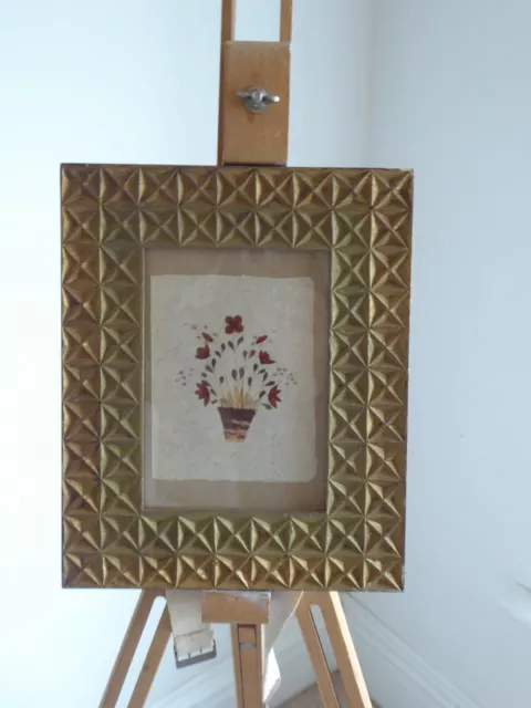 Beautiful Framed Pressed Flower Picture On Hand Made Paper