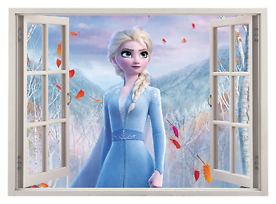 DISNEY congelato Elsa guardando attraverso la finestra aperta Wall Sticker Decal lucido/opaco