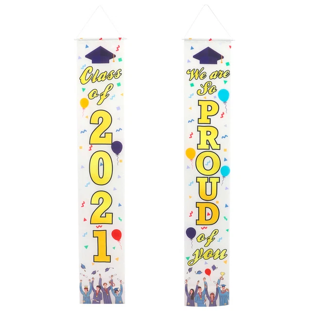 1 par de pancartas colgantes de graduación decoración de fondo
