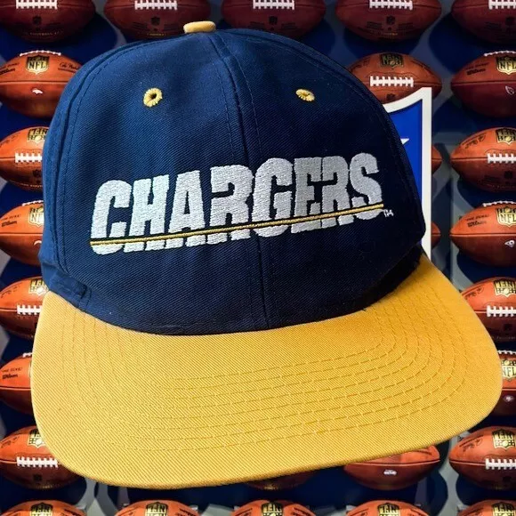 Vintage 90s Logo 7 NFL San Diego Chargers Script Embroidered Snapback Cap Hat