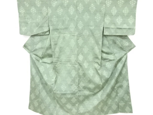 6730735: Japanese Kimono / Antique Kimono / Fushi Tsumugi / Woven Asanoha