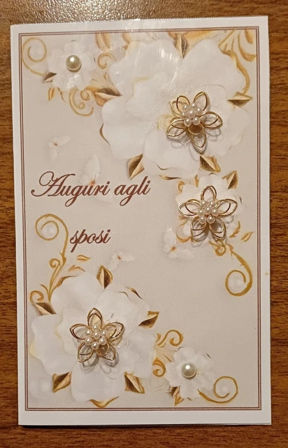 🌸🐬 Matrimonio/sposi Biglietto Auguri Con Busta
