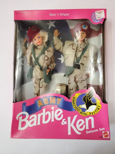 Army Barbie and Ken Deluxe Set Stars ‘N Stripes 1992 New in Box Special Edition
