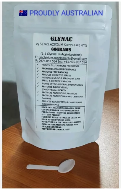 GLYNAC 60g N-Acetyl Cysteine (NAC) & Glycine = 240 Capsules ✅Double Strength🇦🇺