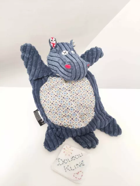 Peluche/Cachette Au Trésor Hippopotame Bleu Bouillotte Micro-ondable - Deglingos