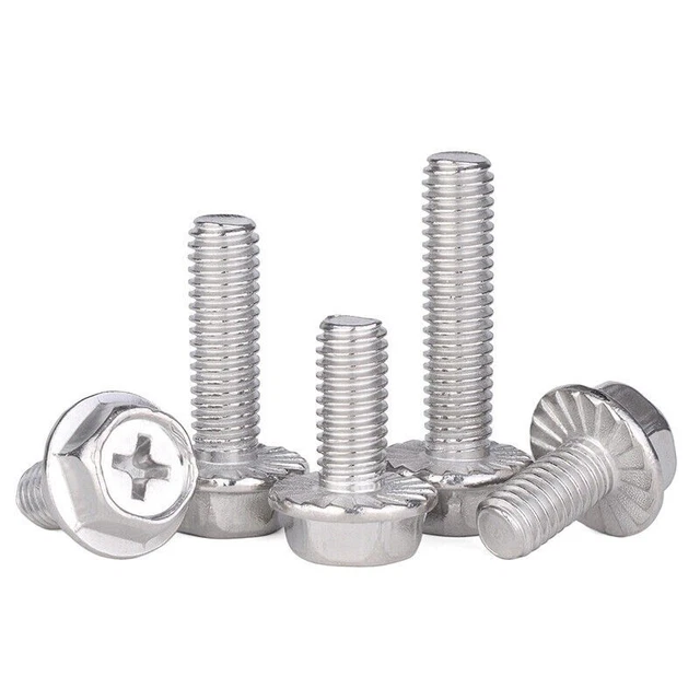 FLANGED HEXAGON HEAD Bolts Flange Hex Screws A2 Stainless Steel M4 M5